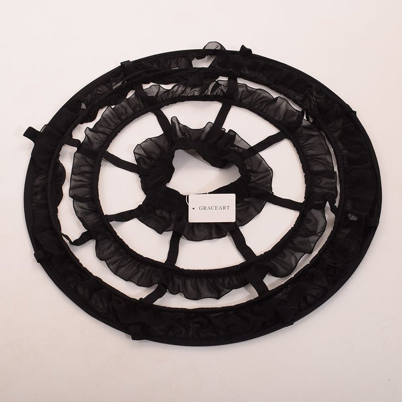 GRACEART Victorian Dress Pannier Hoop Skirt Bustle Cage Skirt (Black-3 hoops) - Image 4